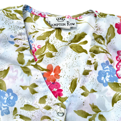 Vintage Hampton Row, Floral Button Down Short Sleeve Shirt