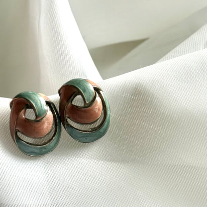 Secondhand Blue & Pink 80's Style Earrings