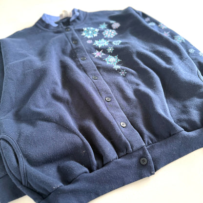 Vintage Morning Sun, Snowflake Sweatshirt Cardigan