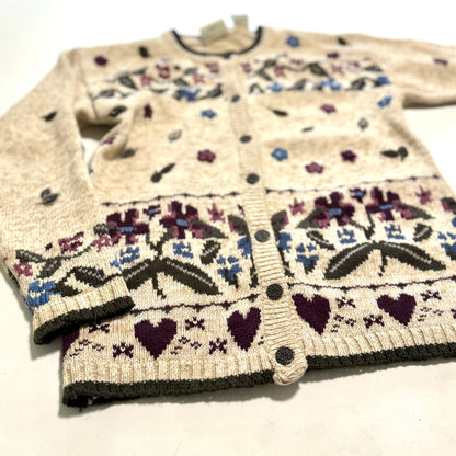 Vintage Northern Reflections, Wool Blend Floral Cardigan