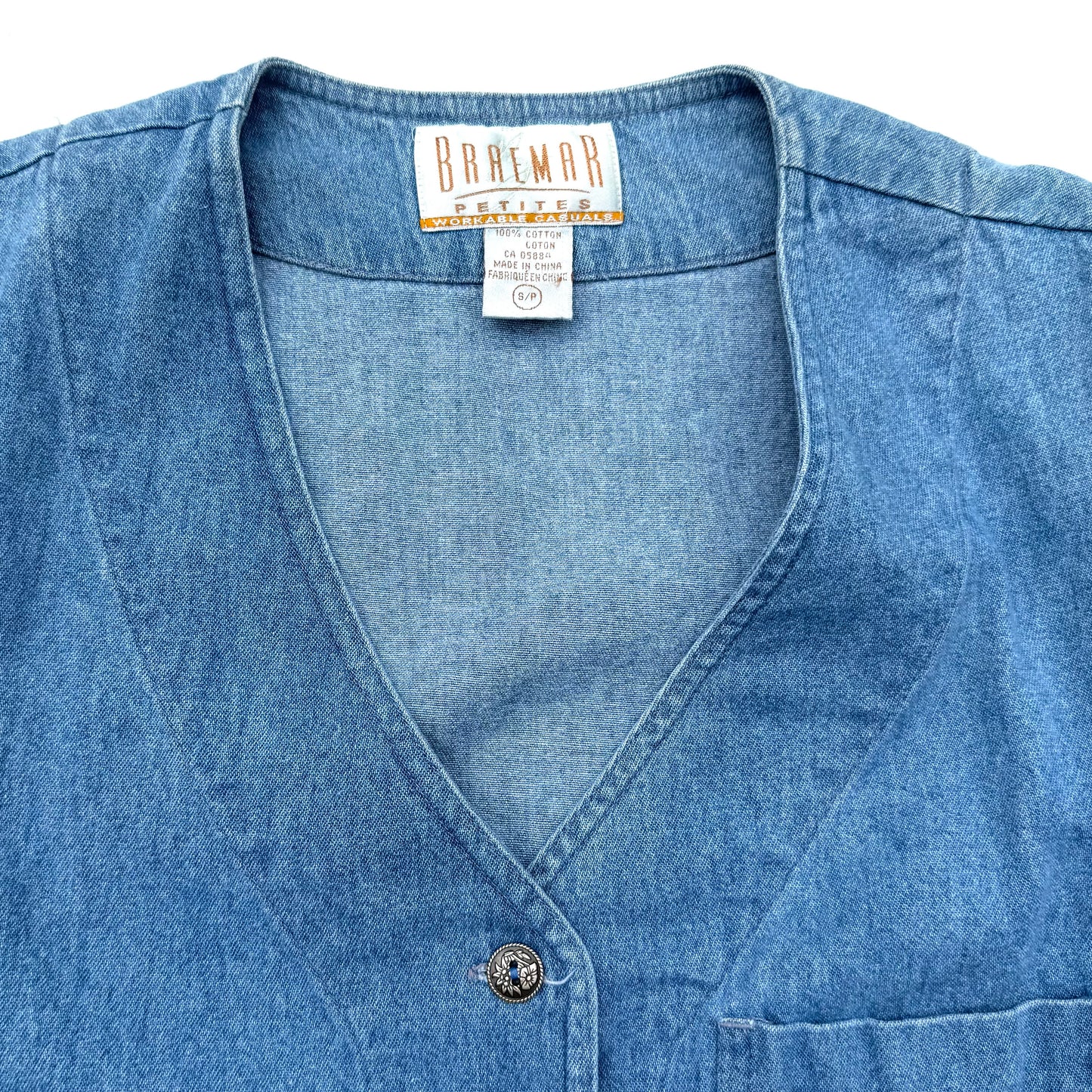 Vintage Braemar, Denim Sleeveless Shirt