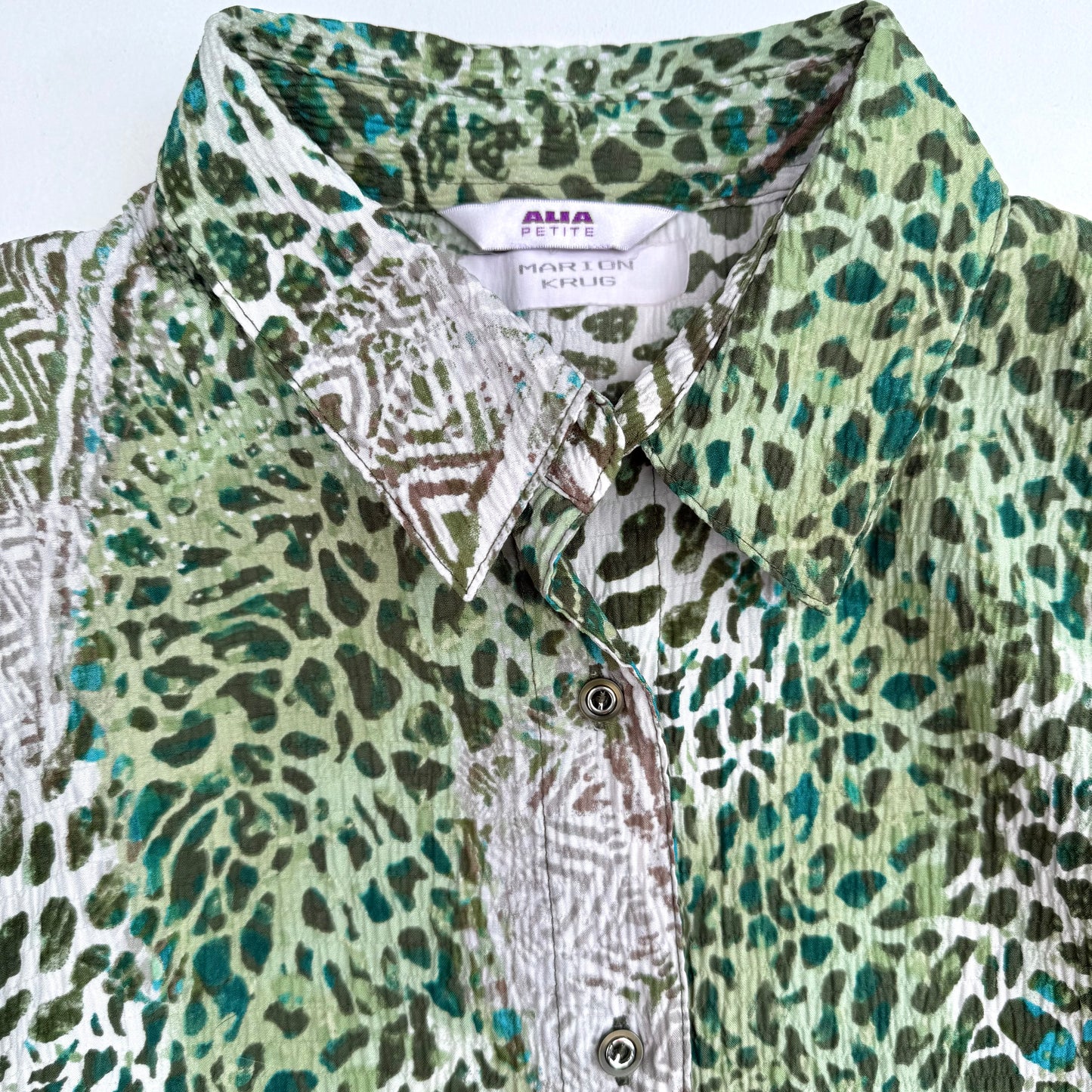 Secondhand Alia Petite, Animal Print button Down Shirt