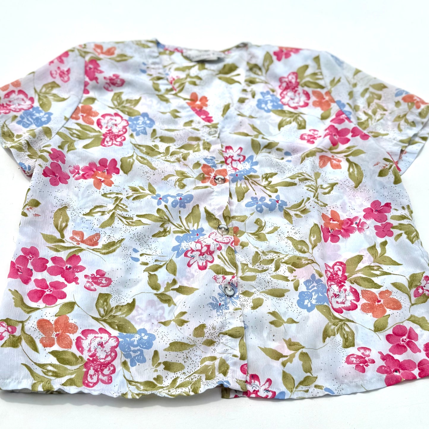 Vintage Hampton Row, Floral Button Down Short Sleeve Shirt
