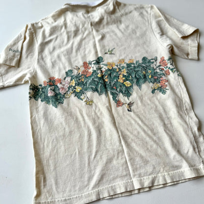 Vintage Art Unlimited, Cat & Hummingbird Collared T-shirt