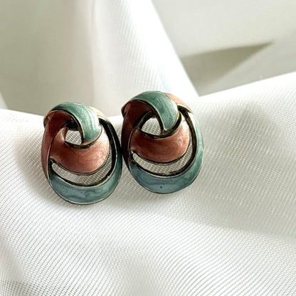 Secondhand Blue & Pink 80's Style Earrings