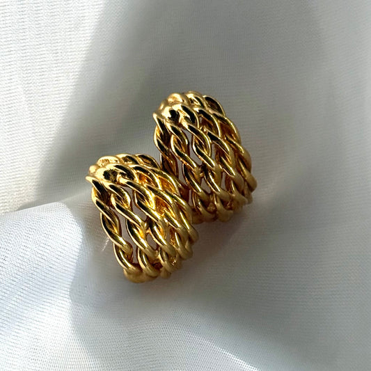 Secondhand Gold Toned Chain Earrings
