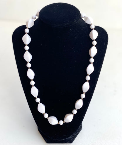 White Beaded Vintage Necklace