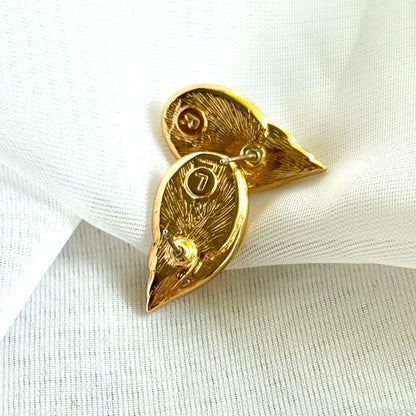 Secondhand Faux Pearl & Gold Toned Earrings