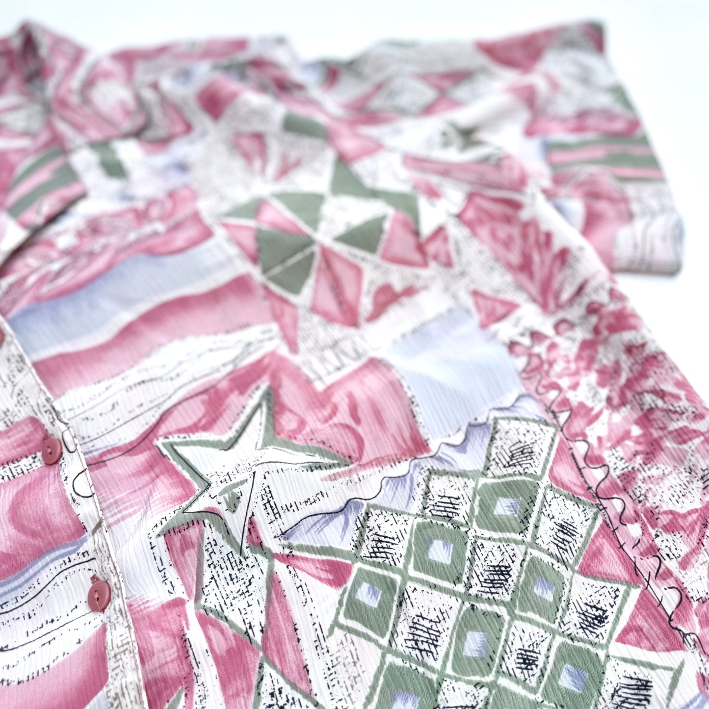 Vintage Alia Petite, Button Down Short Sleeve Shirt