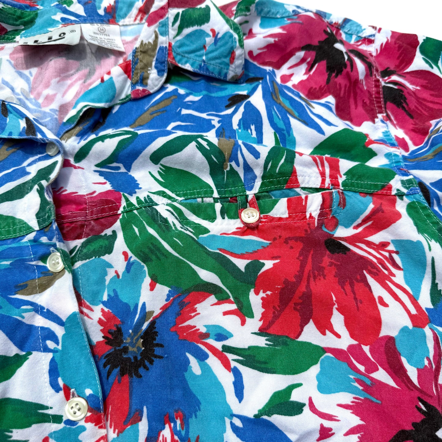 Vintage Ilio, Tropical Button Down Short Sleeve Shirt