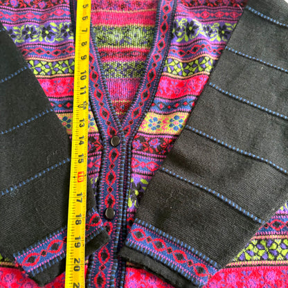 Vintage Quadro, Wool Blend Italian Cardigan