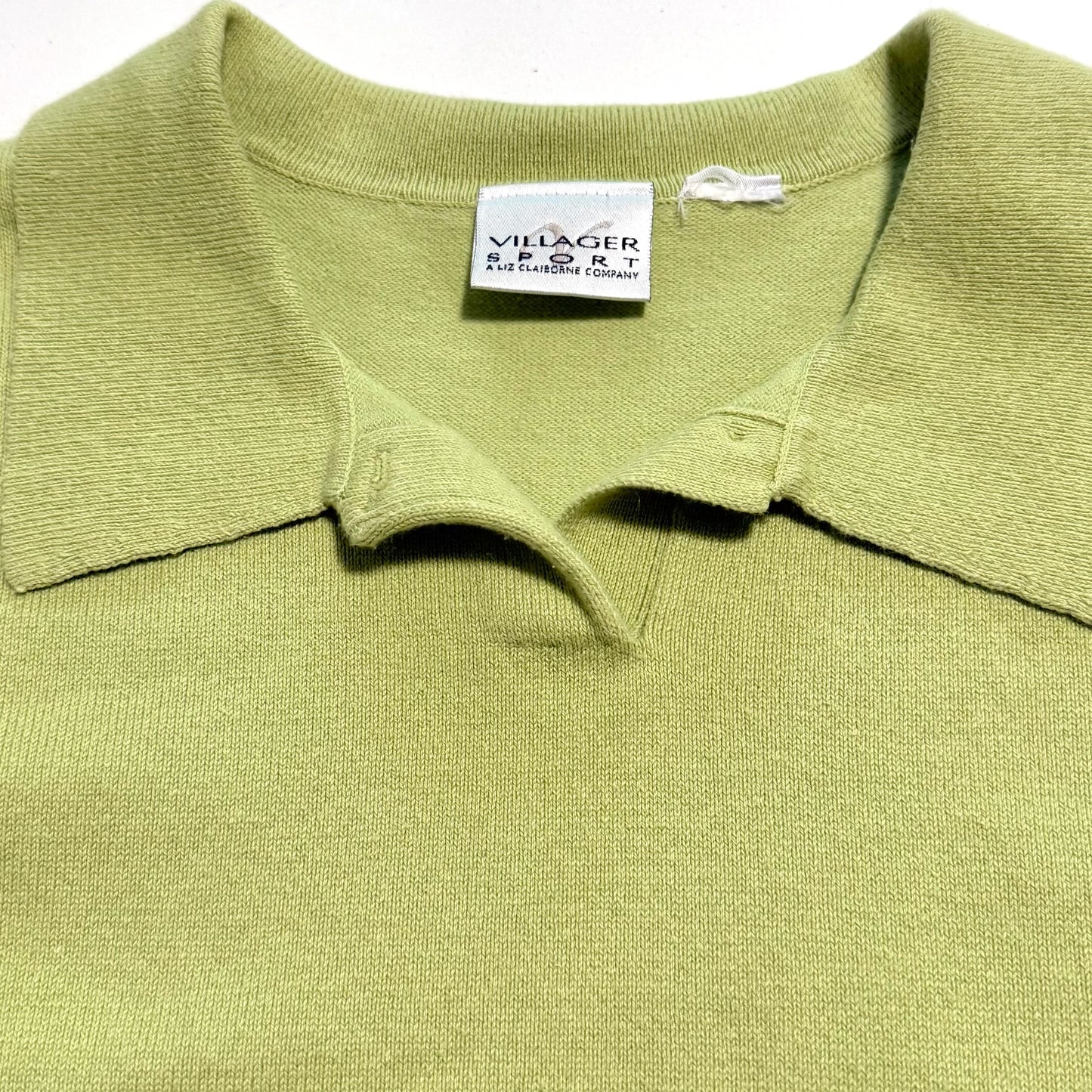 Secondhand Villager Sport, Green Collared Knit Shirt