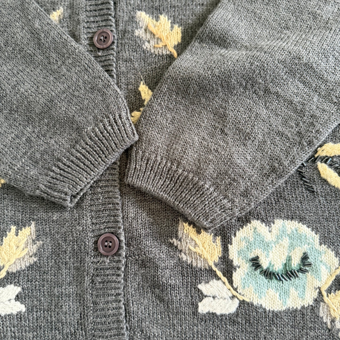 Secondhand Alfred Dunner, Petite Wool Blend Floral Cardigan