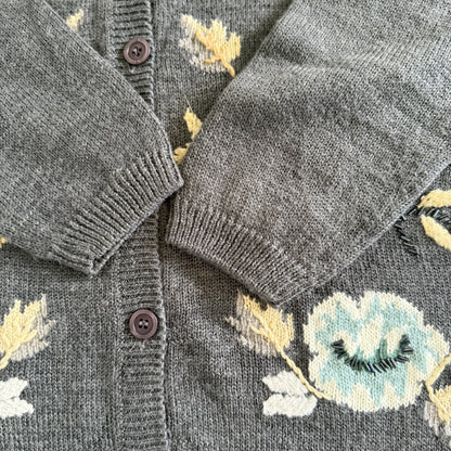 Secondhand Alfred Dunner, Petite Wool Blend Floral Cardigan