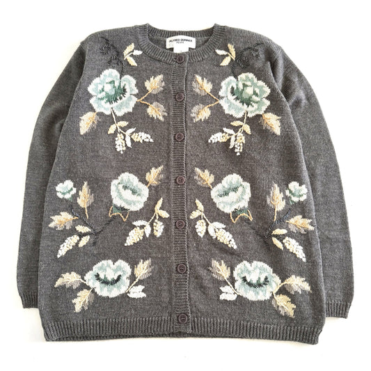 Secondhand Alfred Dunner, Petite Wool Blend Floral Cardigan