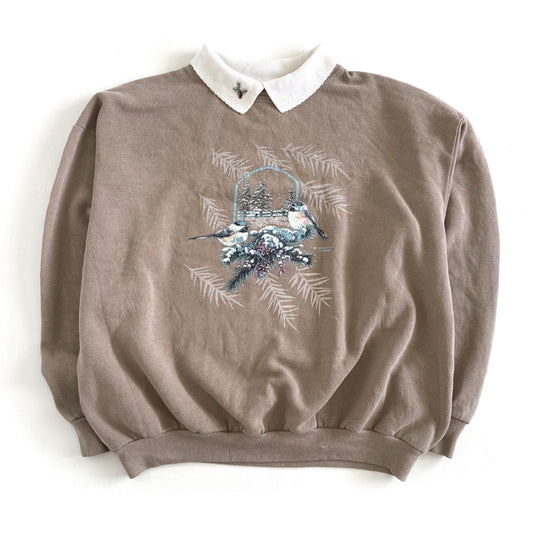 Vintage Morning Sun, Chickadee Bird Sweatshirt