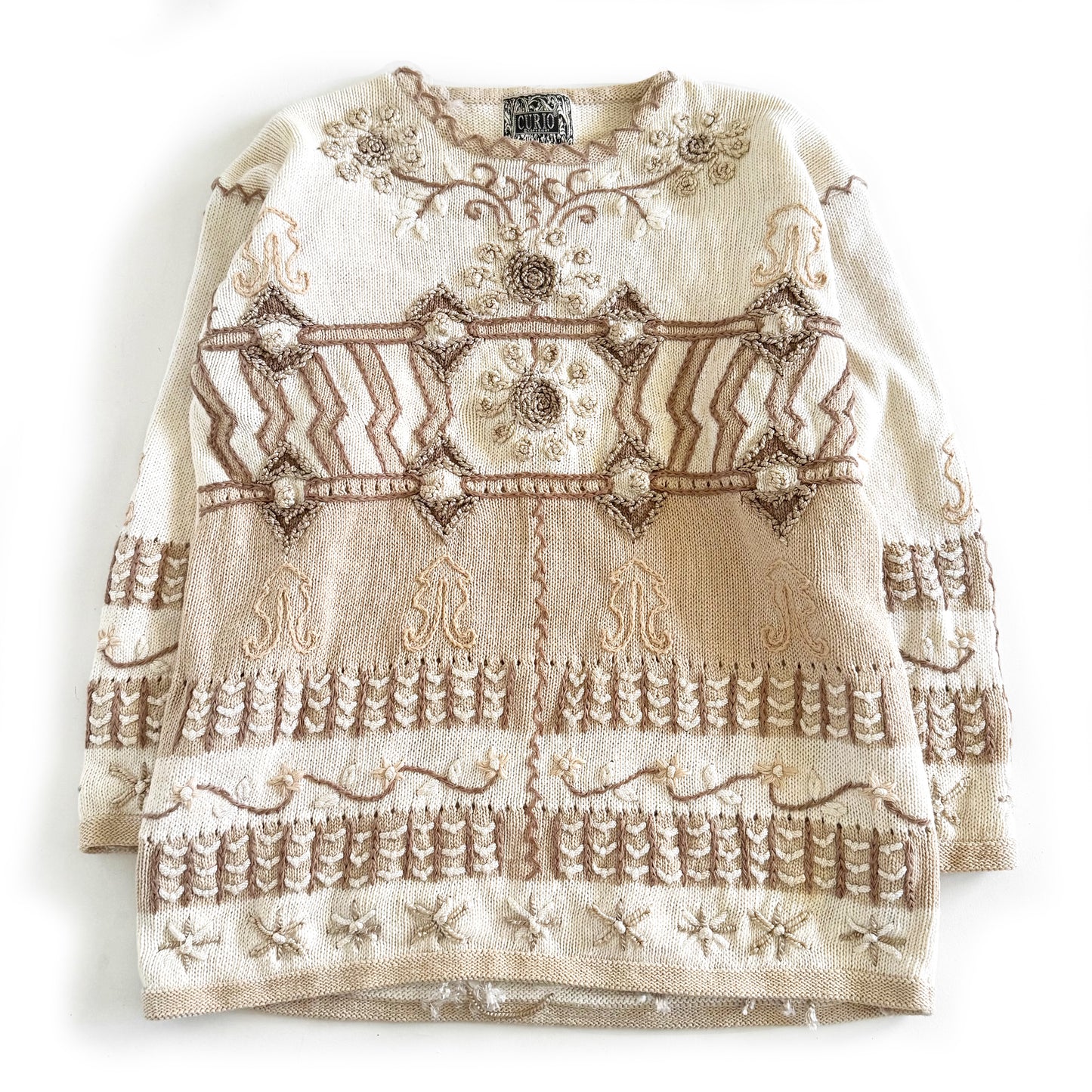 Vintage Curio, 3D Floral Knit Sweater
