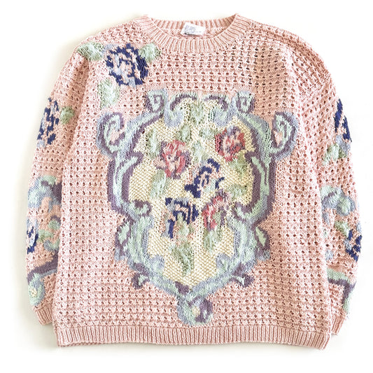 Vintage Jump, Pink Floral Sweater
