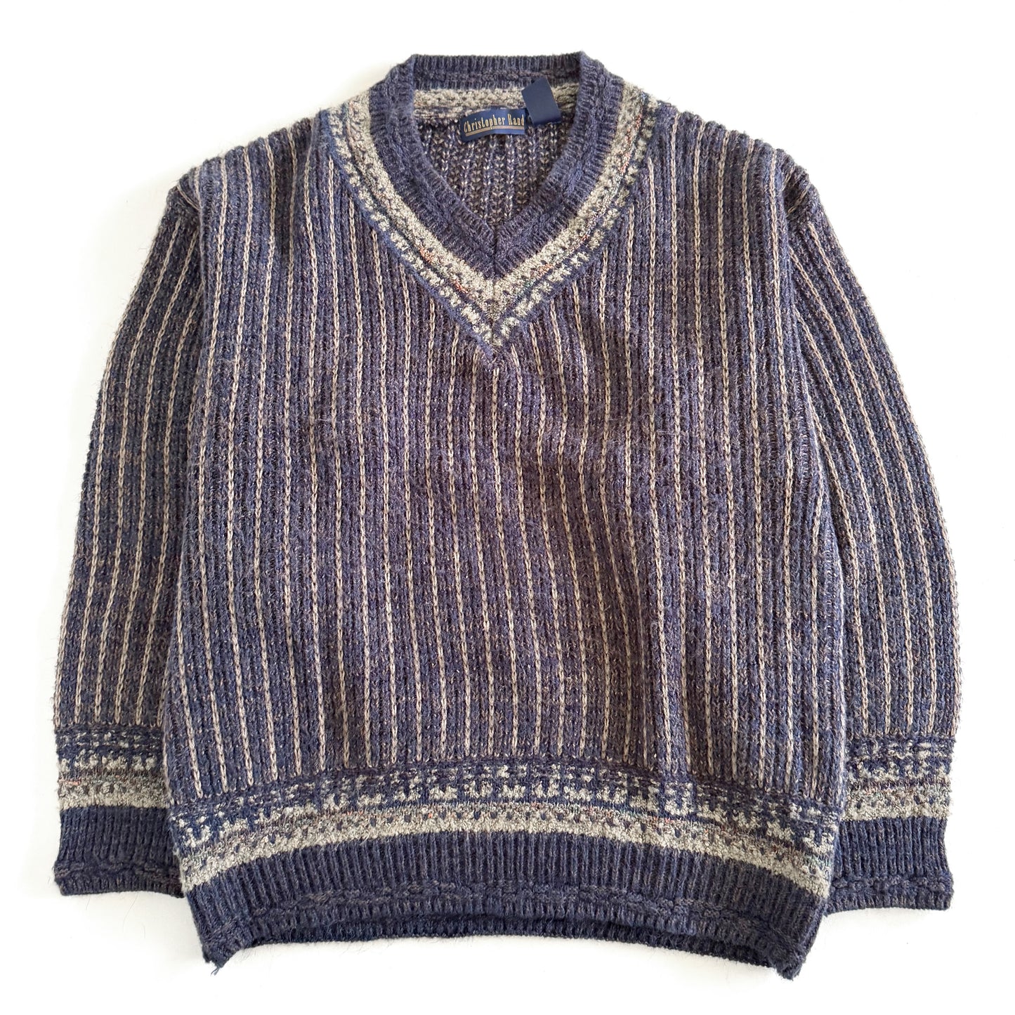 Vintage Christopher Rand, Wool Blend V-Neck Sweater