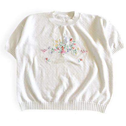 Vintage Floral Short Sleeve Knit Shirt