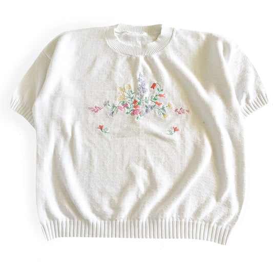 Vintage Floral Short Sleeve Knit Shirt