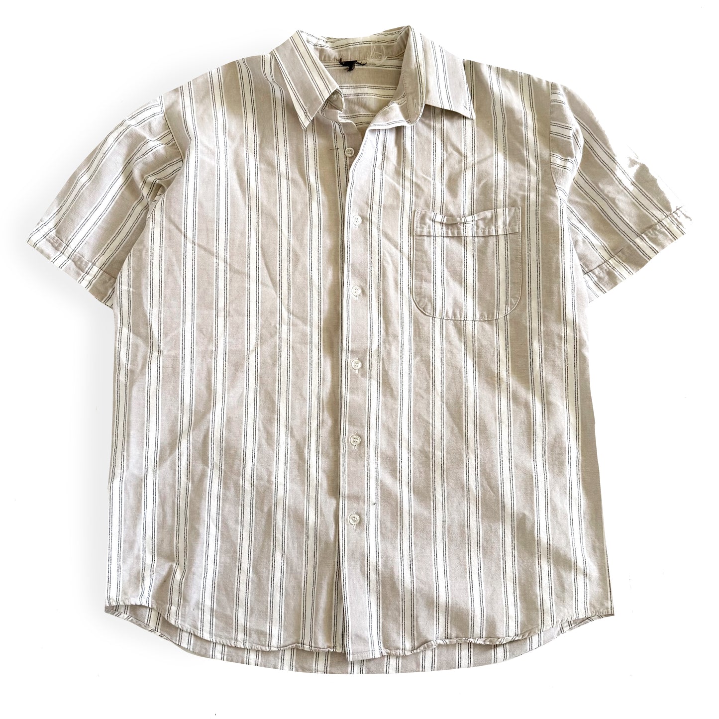 Secondhand Striped Short Sleeve Button Up Shirt