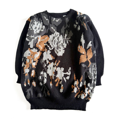 Vintage Floral Metallic Sweater
