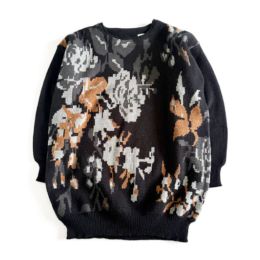 Vintage Floral Metallic Sweater