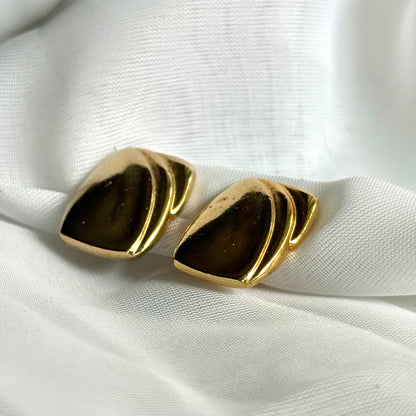 Vintage Rectangle Gold Toned Earrings