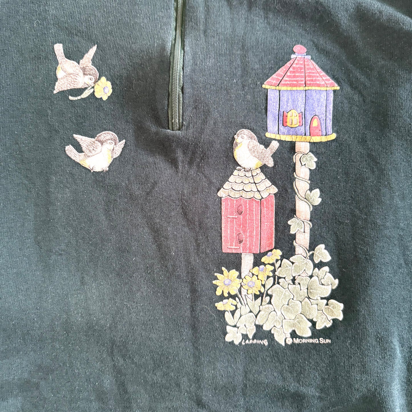 Vintage Morning Sun, Birdhouse Quarter Zip Sweatshirt
