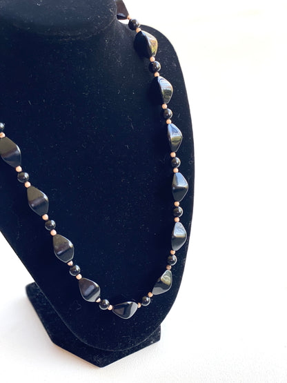 Black Beaded Vintage Necklace