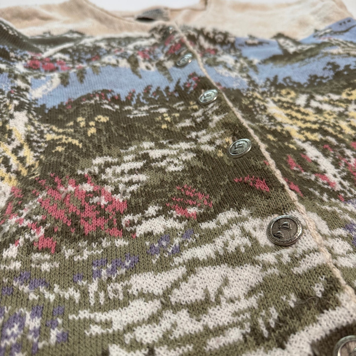 Vintage Northern Reflections by Parkhurst, Garden Scene Cardigan