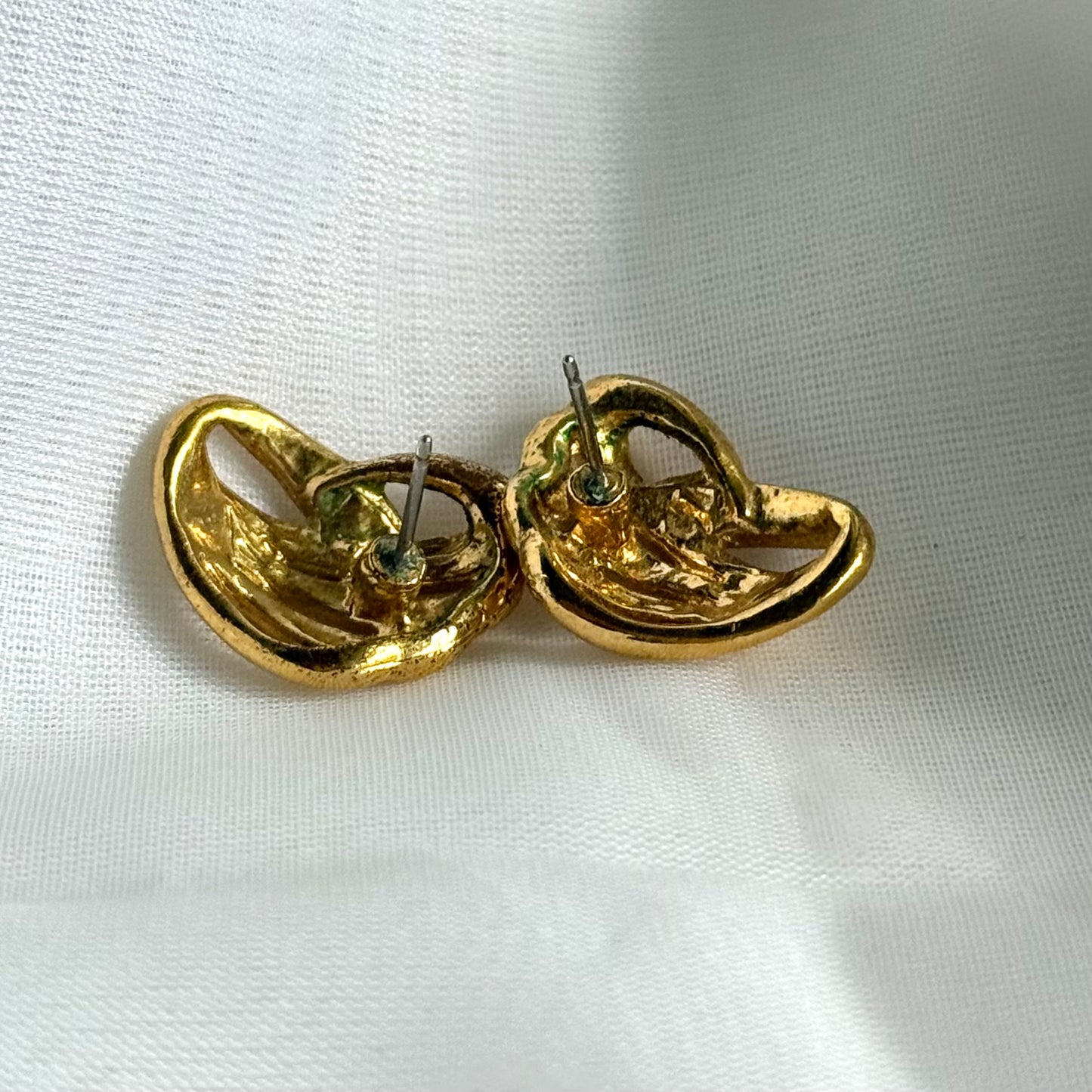 Secondhand Gold Toned Swirl Earrings