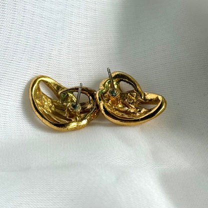Secondhand Gold Toned Swirl Earrings