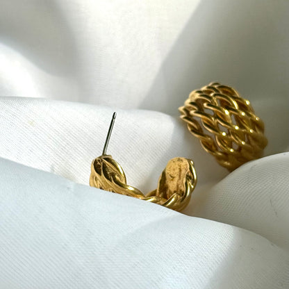 Secondhand Gold Toned Chain Earrings