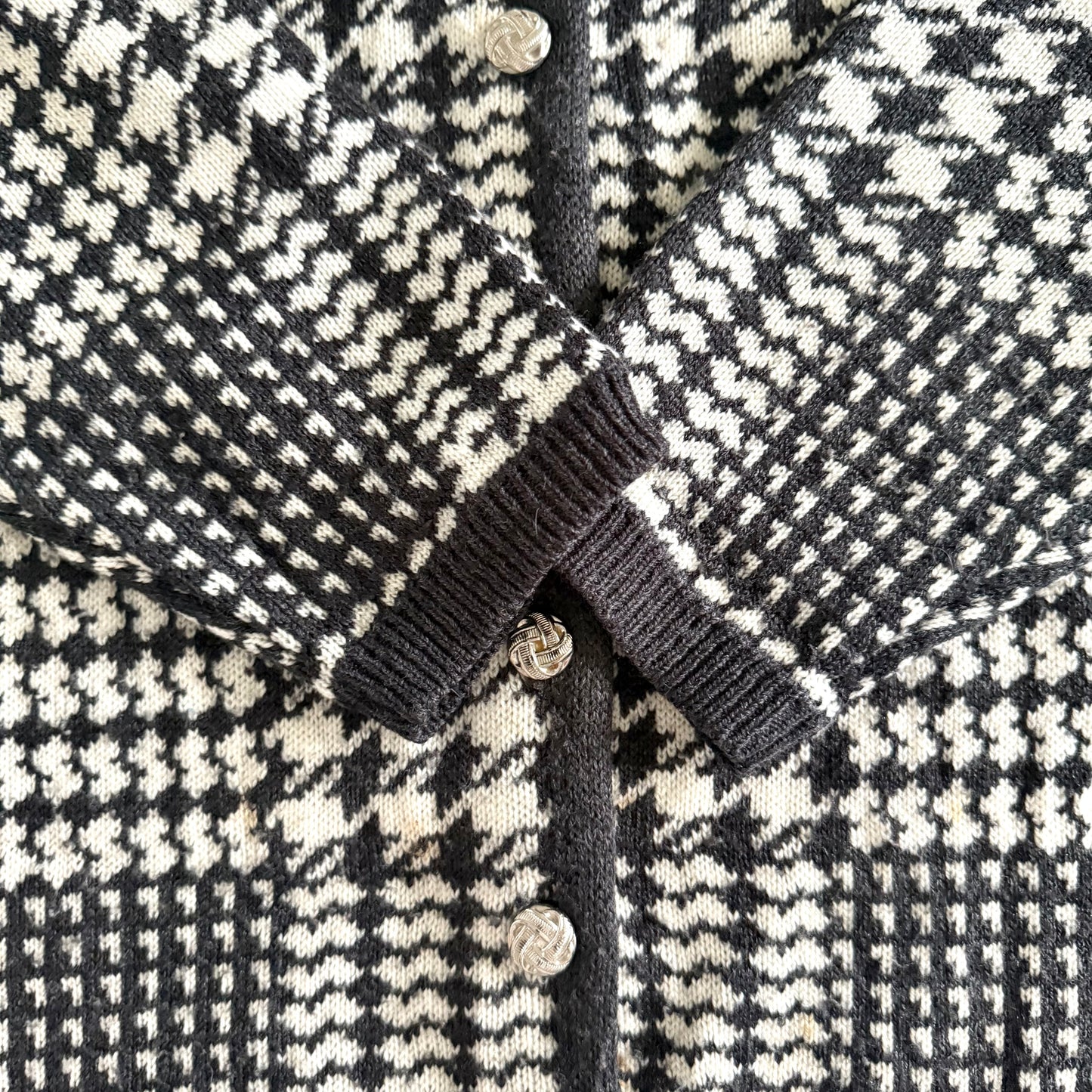 Vintage TanJay, Floral Houndstooth Cardigan