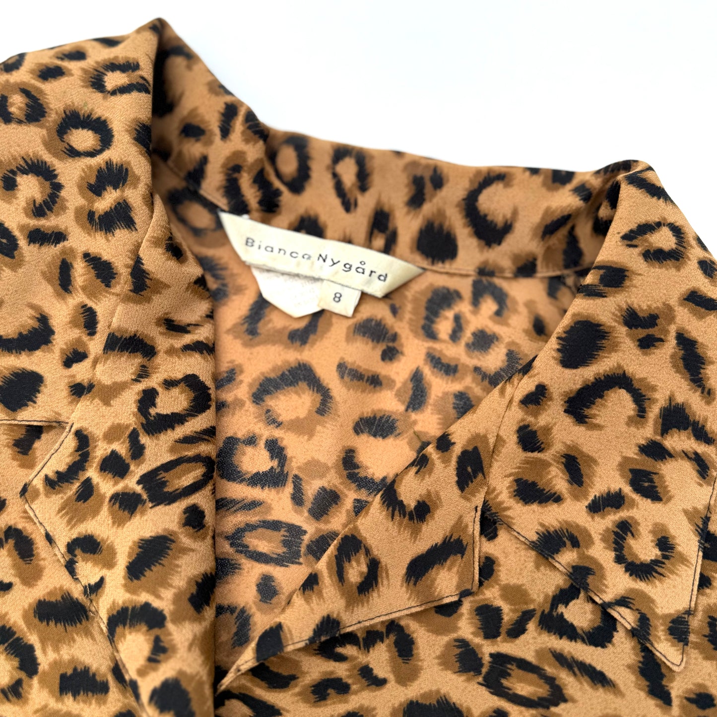 Vintage Bianca Nygard, Animal Print Button Down Short Sleeve Shirt