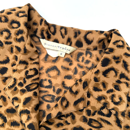 Vintage Bianca Nygard, Animal Print Button Down Short Sleeve Shirt