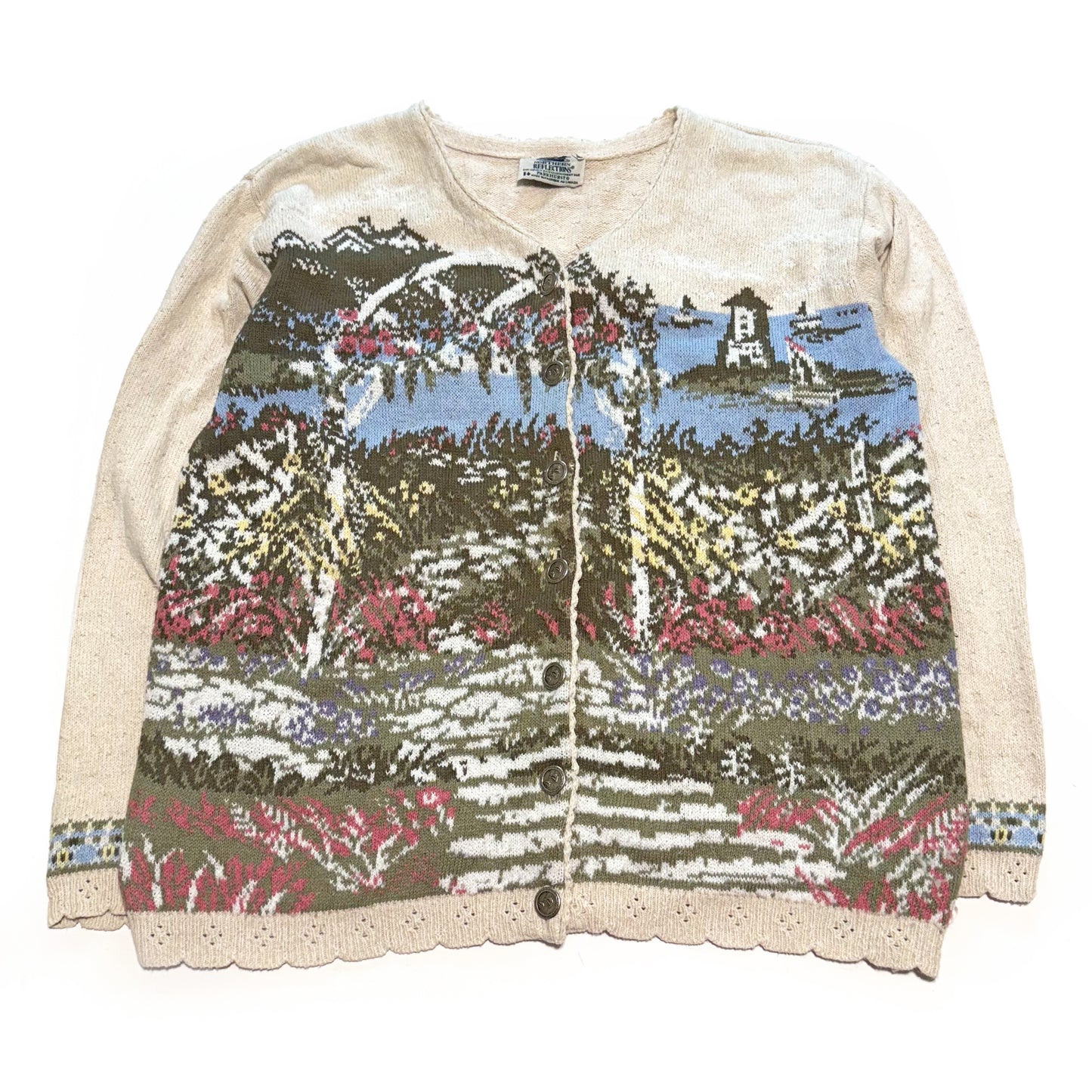 Vintage Northern Reflections by Parkhurst, Garden Scene Cardigan