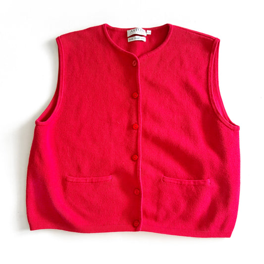 Vintage Aston Knitwear, Red Vest