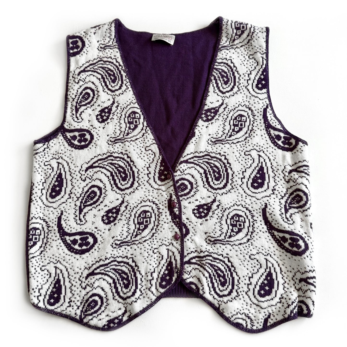 Vintage D'Allaird's, Paisley Purple & White Vest