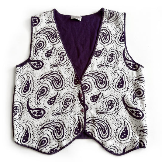 Vintage D'Allaird's, Paisley Purple & White Vest
