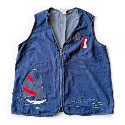 Secondhand Allison Daley, Sailboat Denim Vest