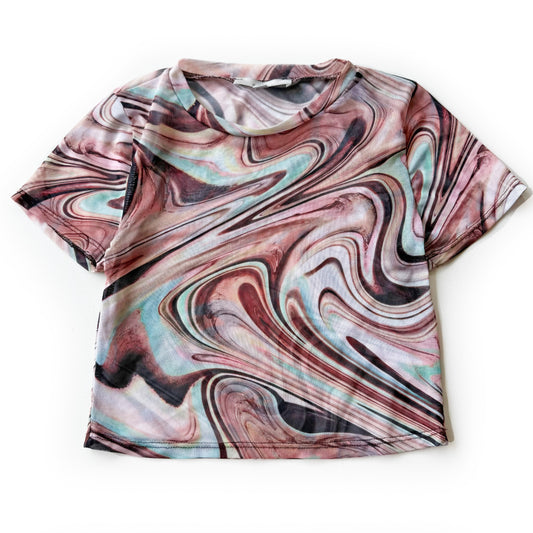 Secondhand Gaze, Sheer Cropped T-Shirt
