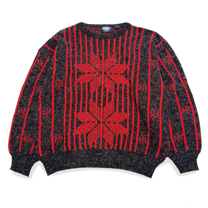 Vintage Knightsbridge, Wool Blend Red & Grey Sweater