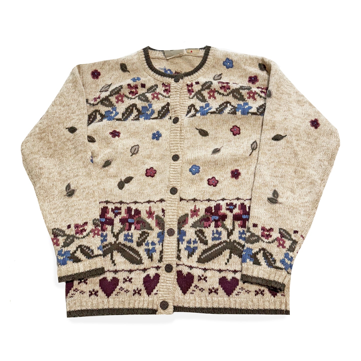 Vintage Northern Reflections, Wool Blend Floral Cardigan