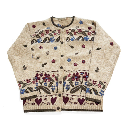 Vintage Northern Reflections, Wool Blend Floral Cardigan