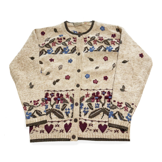 Vintage Northern Reflections, Wool Blend Floral Cardigan