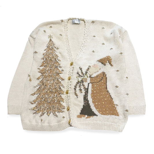 Vintage Rainbow Bridge, Santa Christmas Cardigan