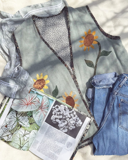 Secondhand Handmade Sunflower Vest
